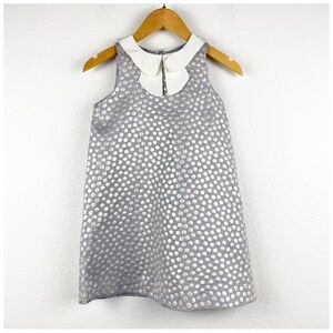 Hucklebones London Blue and Silver‎ Polka Dot Dress Size 6